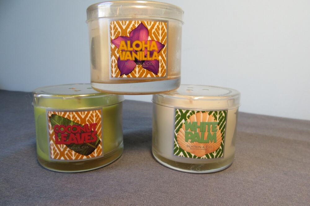 3 Bath & Body Slatkin & Co Mini Candles 1.3 oz Each New 3 Scents